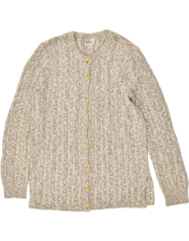 Price Meltdown VINTAGE Womens Cardigan Sweater UK 16 Large Grey
