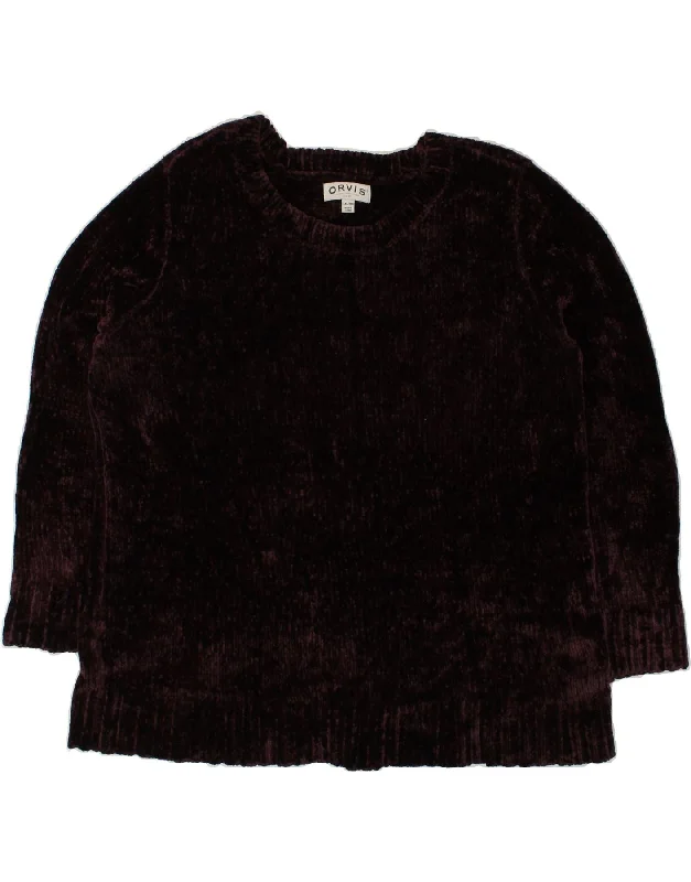 Can't Miss ORVIS Womens Fleece Jumper UK 20 2XL Brown Cotton