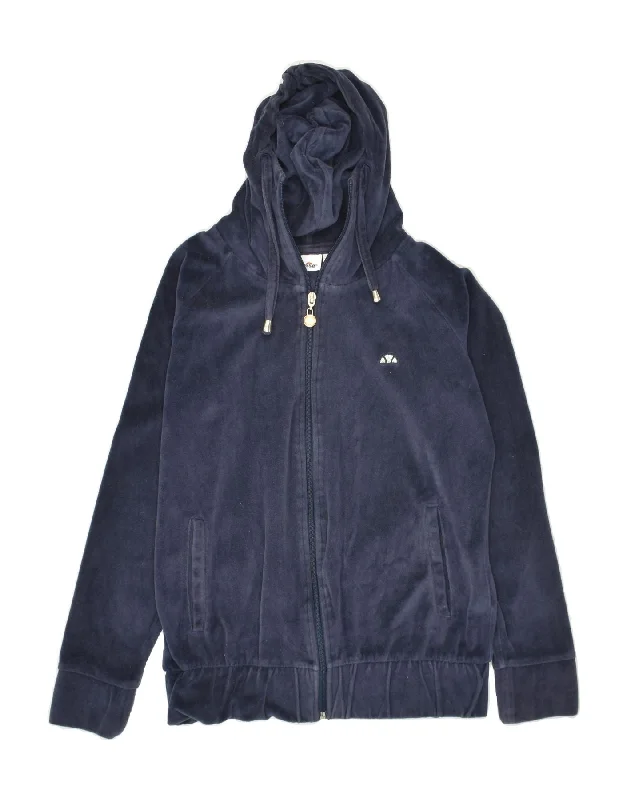 Take Advantage ELLESSE Womens Zip Hoodie Sweater UK 10 Small Navy Blue Cotton