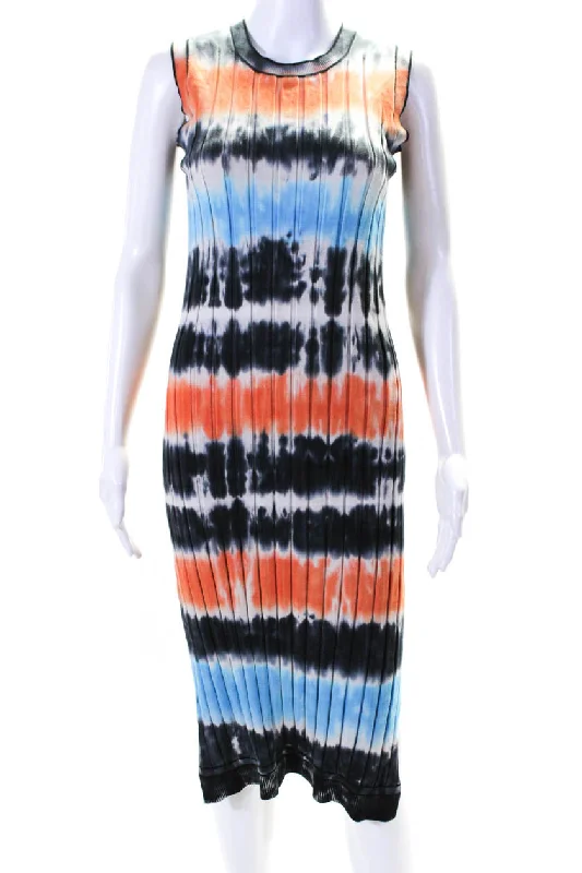 Clearance Event Victoria Victoria Beckham Women's Sleeveless Ribbed Midi Dress Tie Dye Clearance Event Victoria Victoria Beckham Women's Sleeveless Ribbed Midi Dress Tie Dye