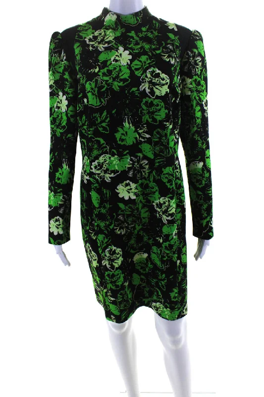 Special Promotion Marc Cain Womens Floral Long Sleeve Neoprene Sheath Dress Black Green Special Promotion Marc Cain Womens Floral Long Sleeve Neoprene Sheath Dress Black Green