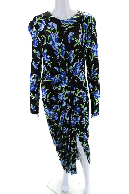 Shop and Save Jason Wu Womens Jersey Knit Floral Print Mid-Calf Drape Dress Multicolor Shop and Save Jason Wu Womens Jersey Knit Floral Print Mid-Calf Drape Dress Multicolor