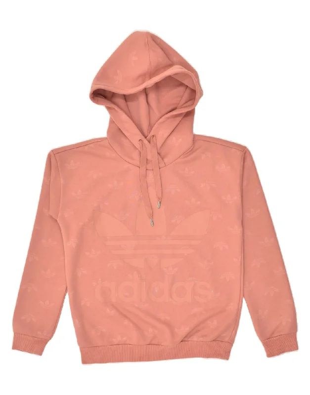 Best Bargains ADIDAS Womens Graphic Hoodie Jumper UK 6 XS Pink Polyester