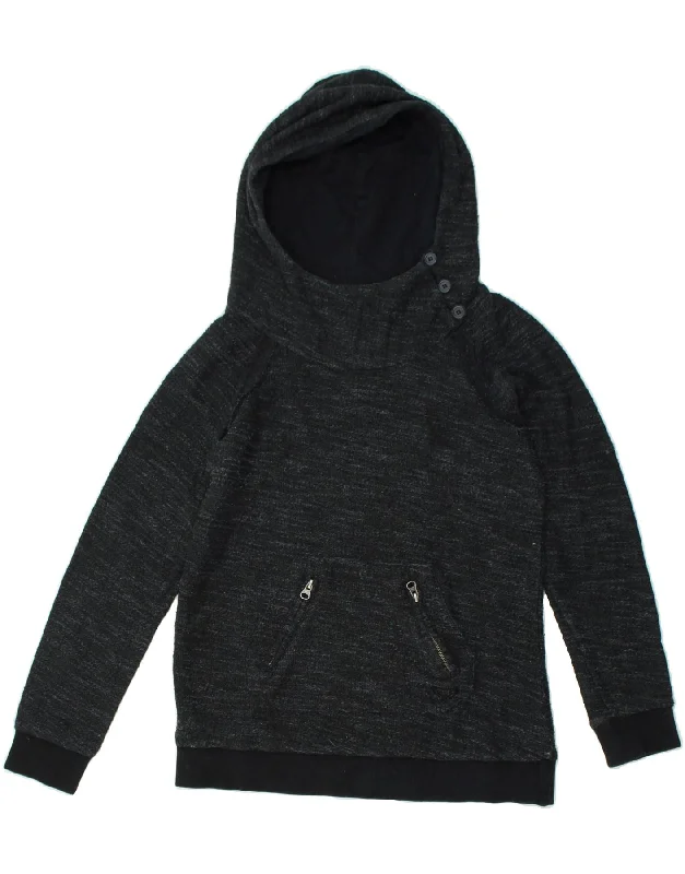 Fantastic Deals ROXY Womens Hoodie Jumper UK 14 Medium Black Pinstripe Cotton