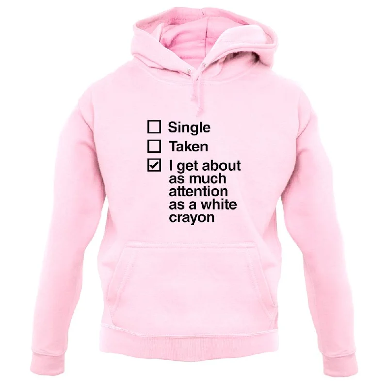 Closeout Single Taken White Crayon Unisex Hoodie