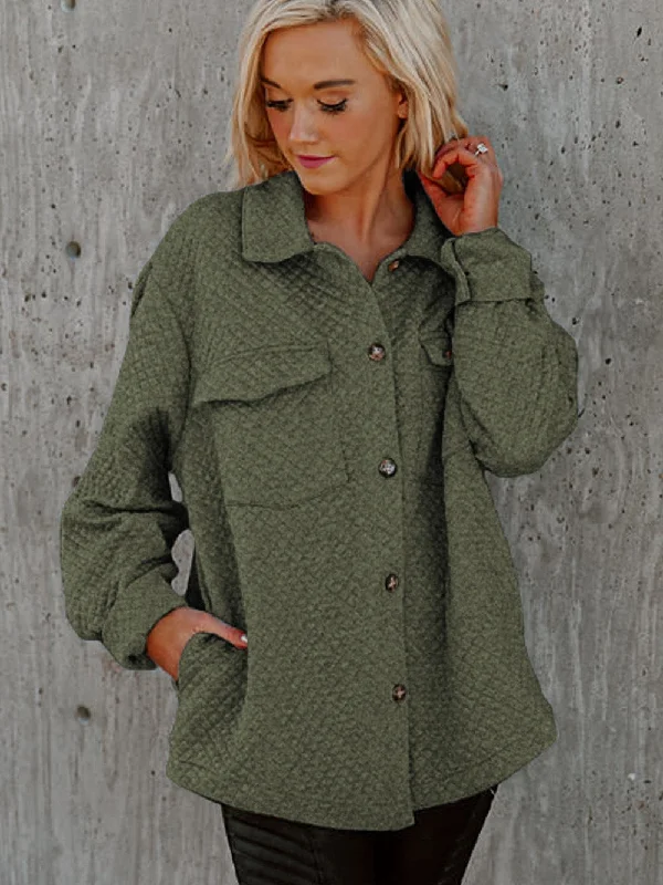Now or Never Pocket Detail Quilted Shirt