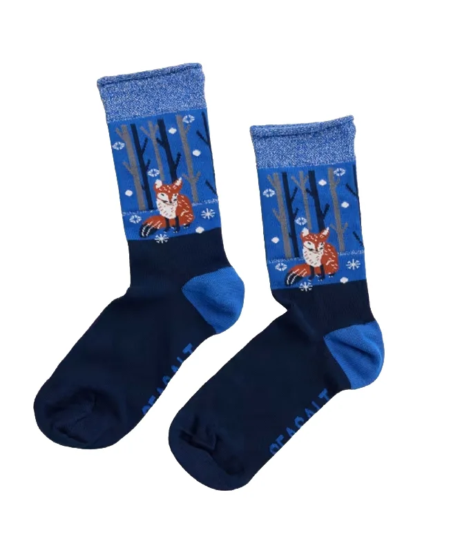 Online Only Snowy Scenes Socks - Snow Step Maritime