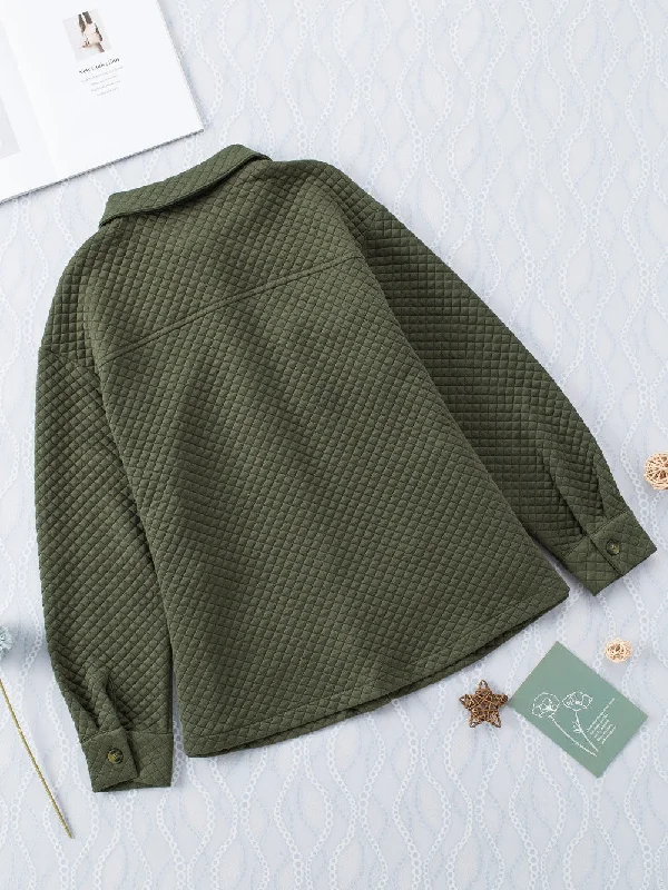 Bargain Prices Warm Quilted Oversized Shirt