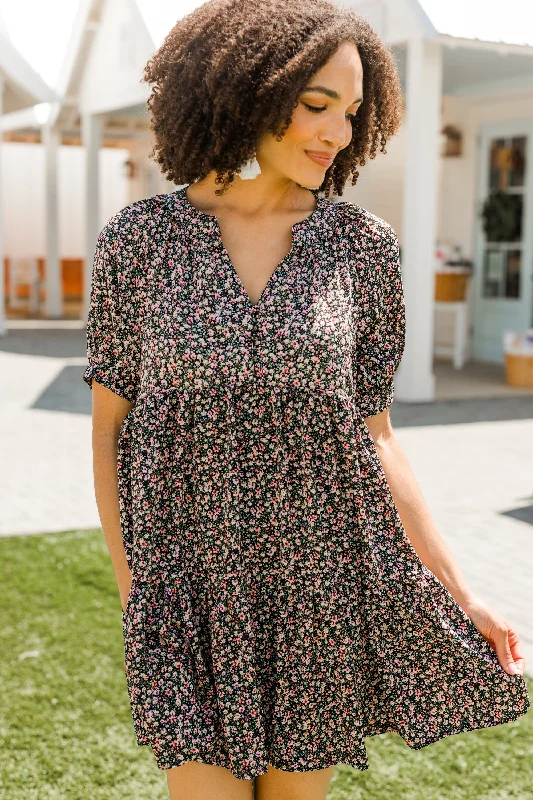 Amazing Deals This Time Black Ditsy Floral Dress