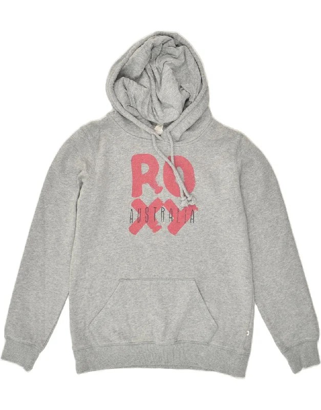 Fantastic Offers ROXY Womens Loose Fit Graphic Hoodie Jumper UK 6 XS Grey