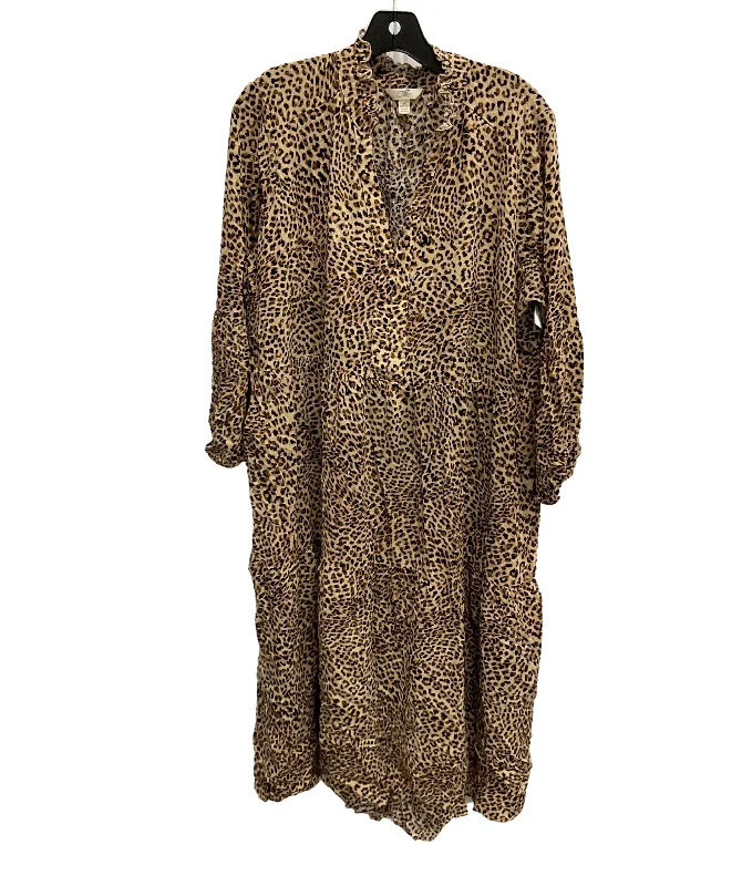Price Cut Dress Casual Midi By Terra & Sky In Leopard Print, Size: 2x
