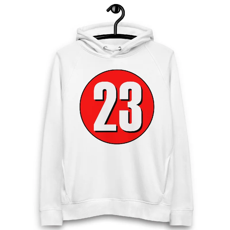 Exclusive Online Offer Unisex pullover hoodie: White on Red 23