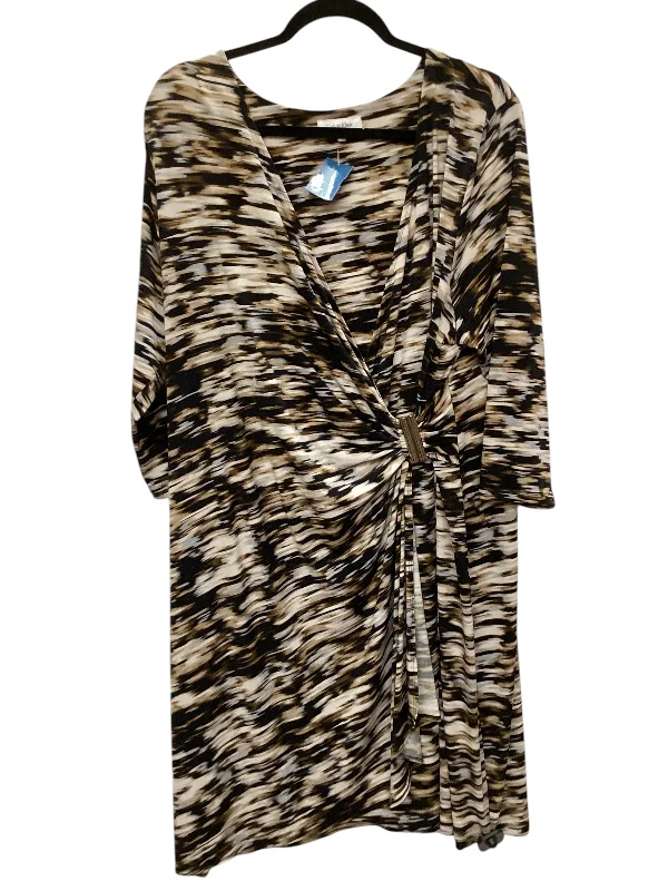 Crazy Deals Dress Work By Calvin Klein In Black & Brown, Size: 1x