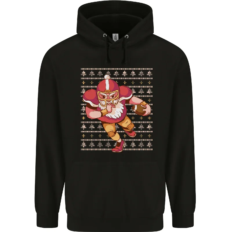 Instant Savings American Football Santa Christmas Xmas Mens 80% Cotton Hoodie
