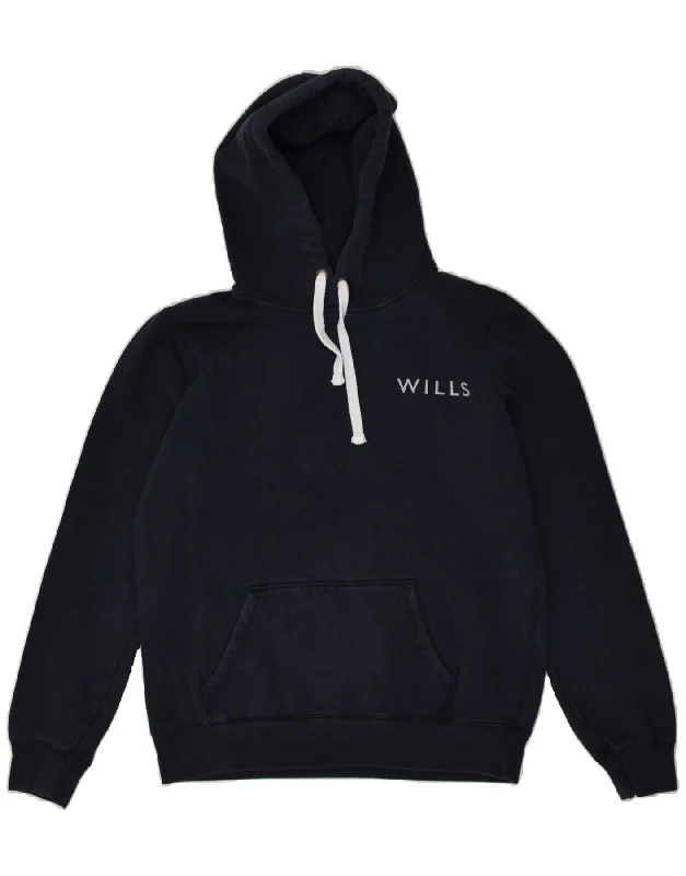 Major Savings JACK WILLS Womens Graphic Hoodie Jumper UK 12 Medium  Navy Blue Cotton