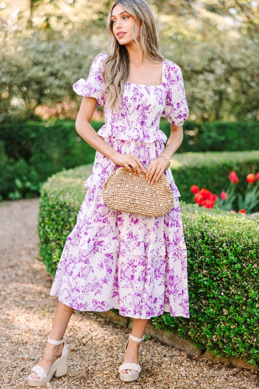 Price Drop Embrace The Love Purple Floral Maxi Dress