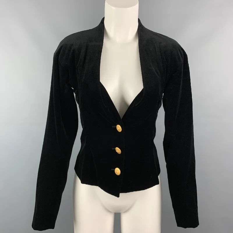 Price Blitz VIVIENNE WESTWOOD RED LABEL Size 4 Black Velvet Cotton Jacket