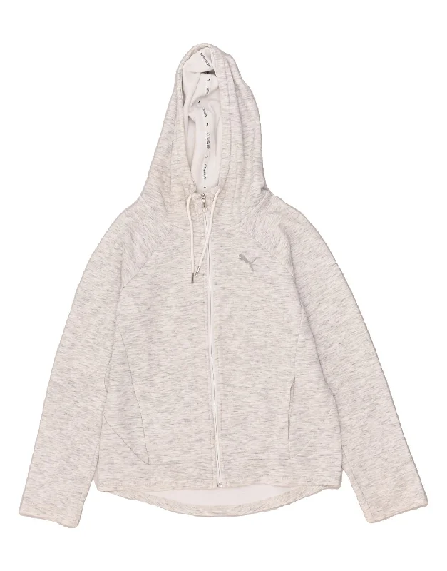 Extra Discounts PUMA Womens Zip Hoodie Sweater UK 6 XS Grey