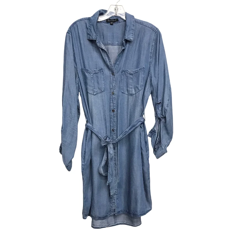Season Finale Sale Dress Casual Midi By Velvet Heart In Blue Denim, Size:Xl