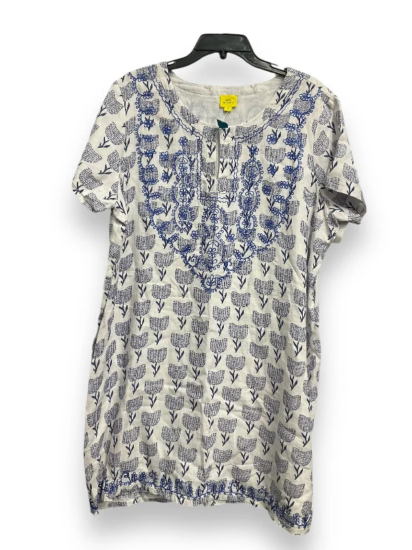 Can't Be Beat Dress Casual Midi By Cma In Blue & White, Size: Xl