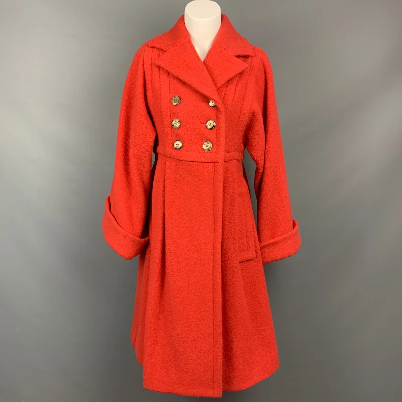 New Deals MARC by MARC JACOBS Size S Orange Textured Wool Coat
