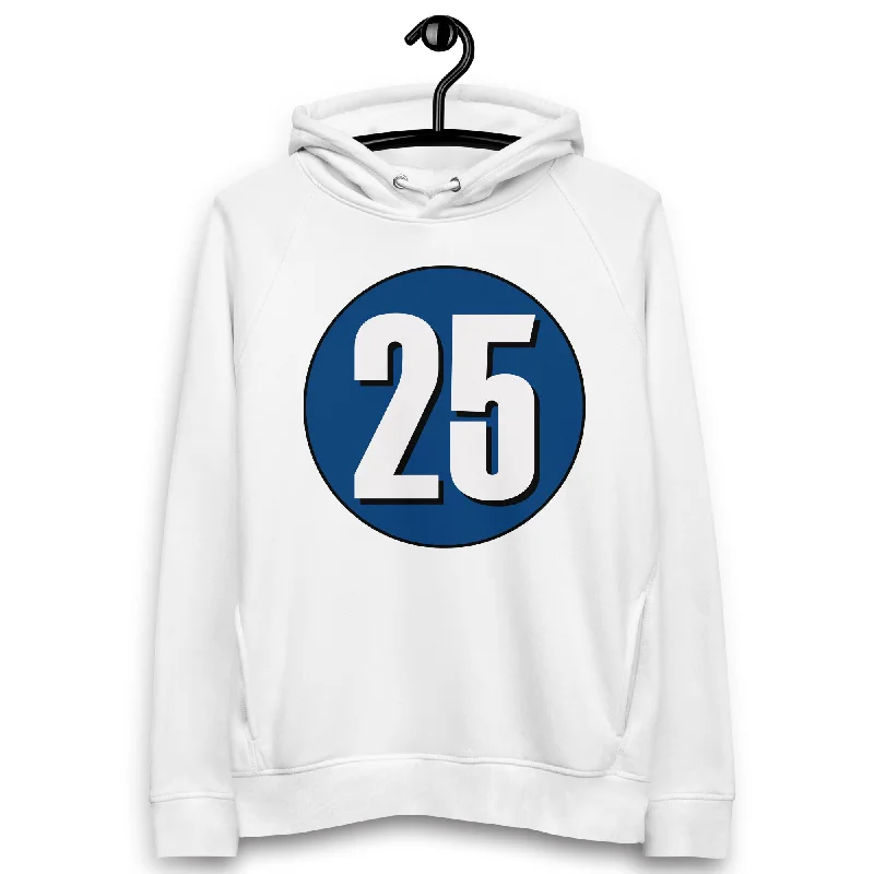 Price Cut Unisex pullover hoodie: White on Navy Blue 25