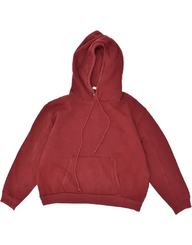 Mega Sale LEVI'S Womens Crop Hoodie Jumper UK 16 Large Red Cotton