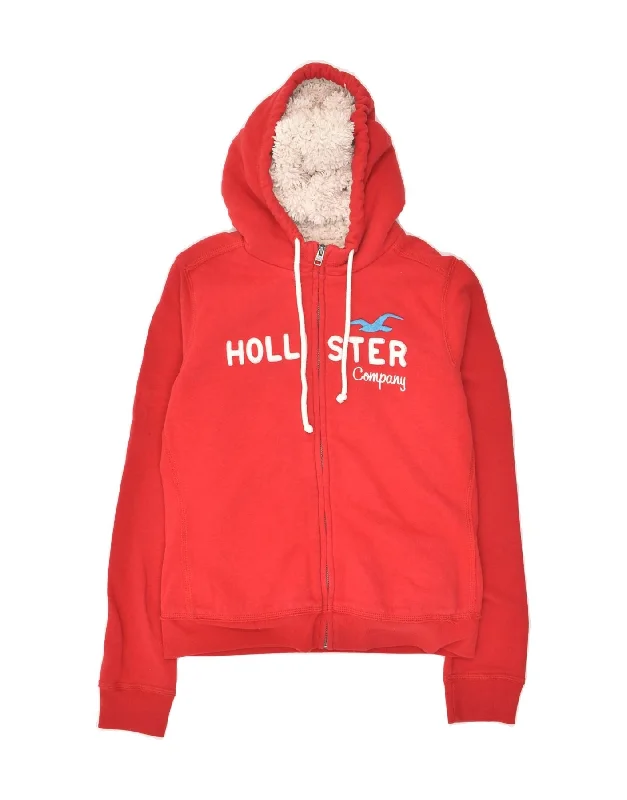 TIME-Limited Offer HOLLISTER Womens Sherpa Graphic Zip Hoodie Sweater UK 16 Large Red TIME-Limited Offer HOLLISTER Womens Sherpa Graphic Zip Hoodie Sweater UK 16 Large Red