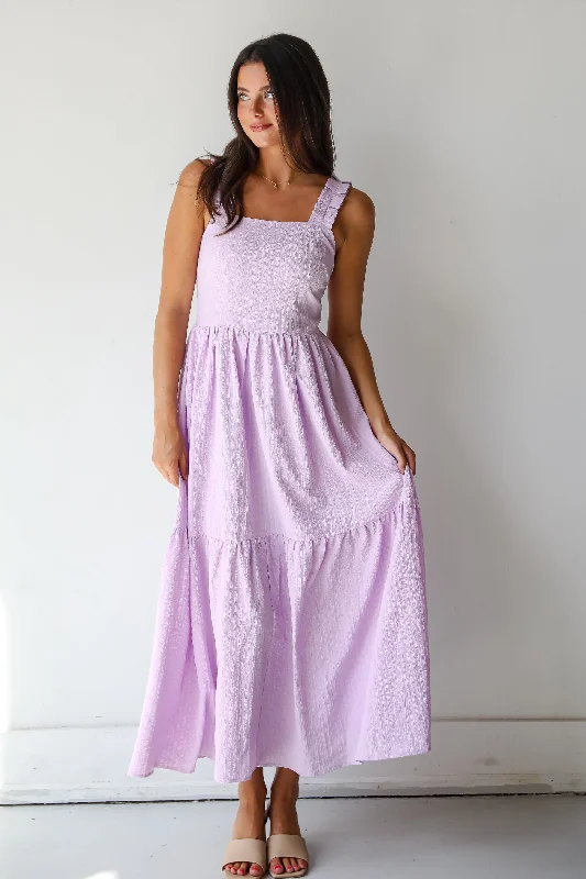 Bonus Savings FINAL SALE - Truly Magnetic Lavender Tiered Maxi Dress
