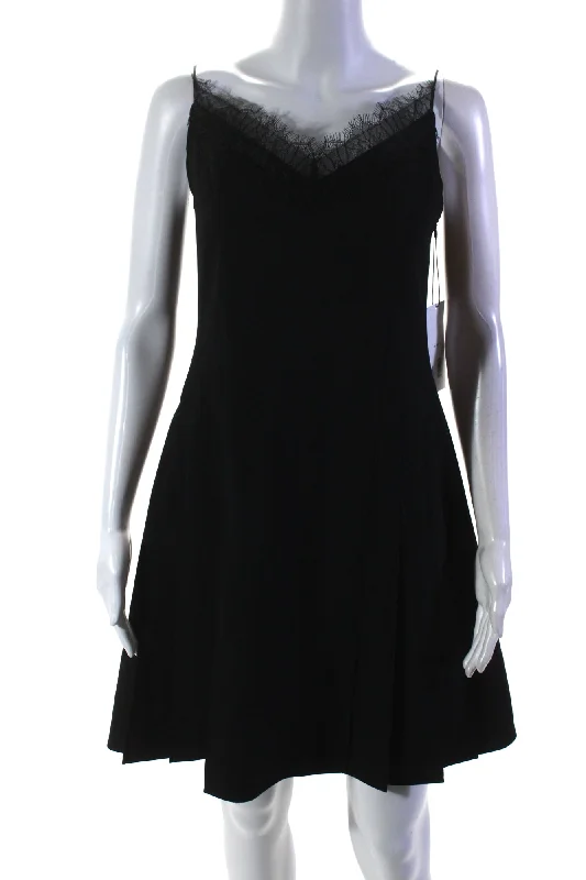 Special Savings Adeam Womens Lace Trim Spaghetti Strap Pleated Hem V-Neck Punk Cami Dress