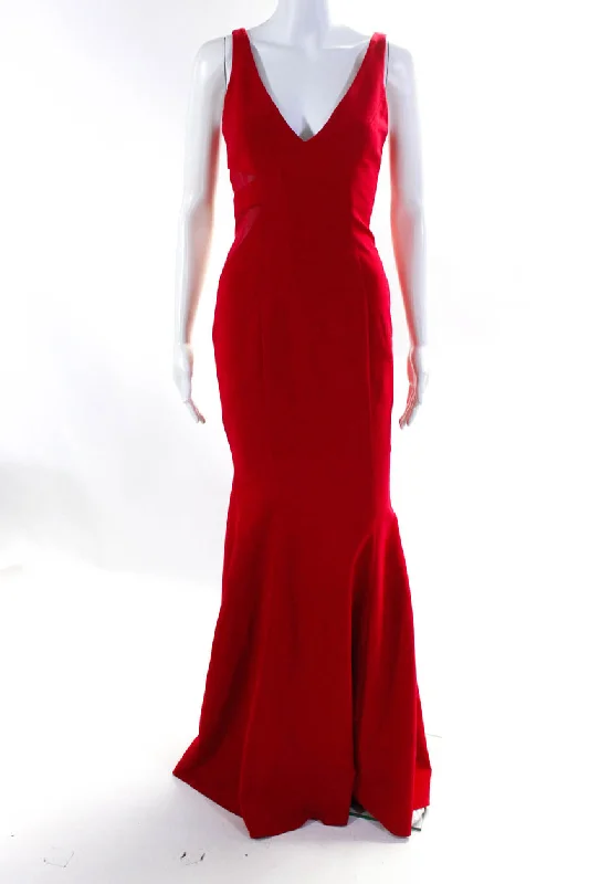 Price Drop Jay Godfrey Womens Red Red Rockefeller Gown