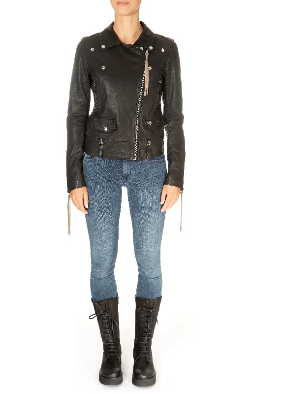 Stock Up and Save MDK Seattle 'Black Leather Biker Jacket'