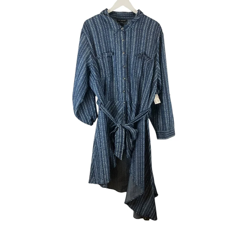 Today’s Deal Dress Casual Midi By Ashley Stewart In Blue, Size: 3x