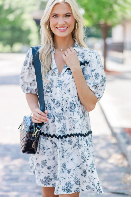 Time-Limited Offer Talk About It Black Toile Dress