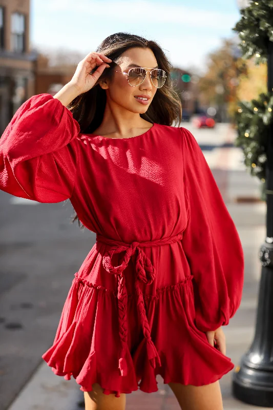 Big Savings FINAL SALE - Evenings With You Wine Mini Dress