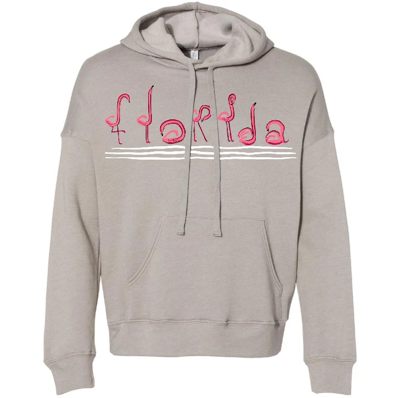 Hot Deal Curvy Flamingos Florida Drop Shoulder Hoodie
