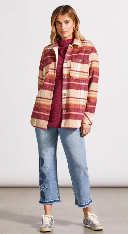Huge Discounts Tribal Jeans Plaid Shacket Women's 5601O-4466-0843