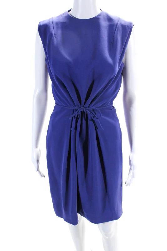 Deal Explosion Giorgio Armani Womens Powder Blue Crew Neck Sleeveless Shift Dress