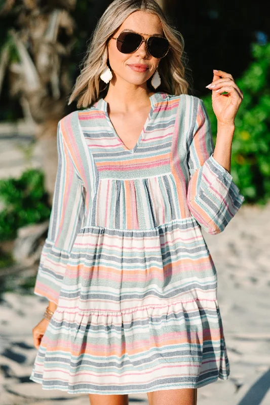 Price Drop Good Feelings Pink Striped Babydoll Dress