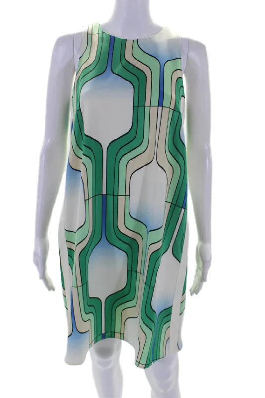 Anniversary Sale Marella Womens Sleeveless Agori Dress Bright Green Multi Colored
