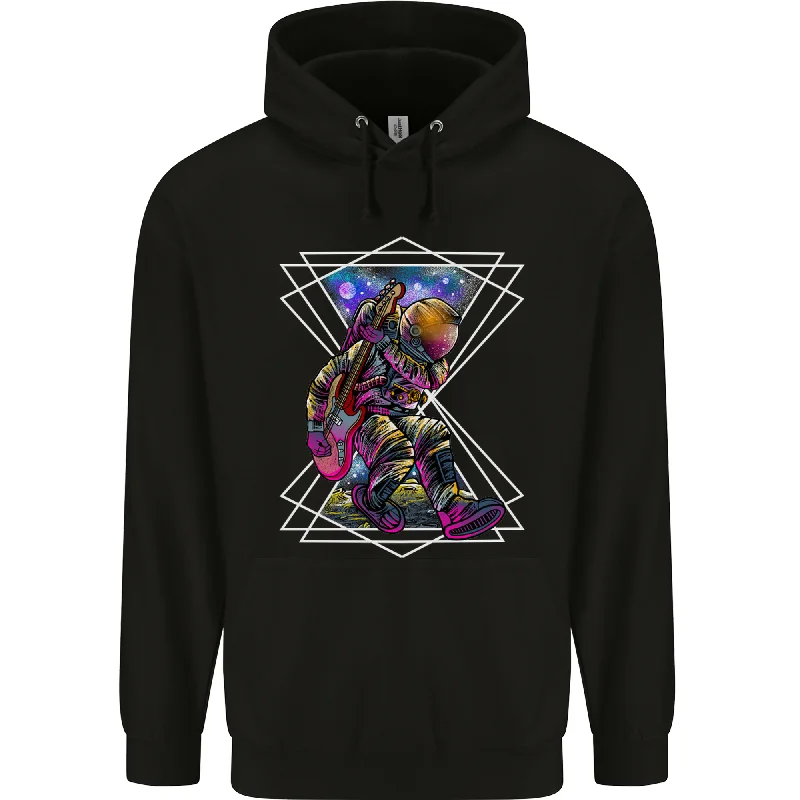 Exclusive Savings An Astronaut Playing a Guitar Guitarist Mens 80% Cotton Hoodie