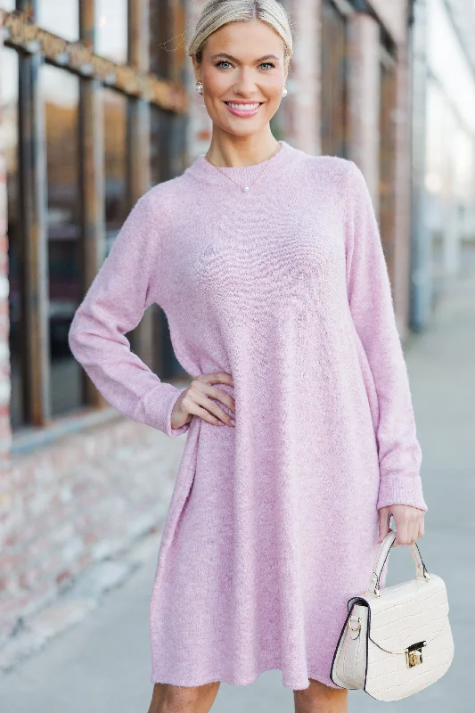 Final Markdown Be The One Pink Babydoll Sweater Dress