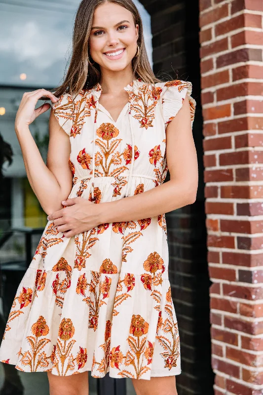 Price Meltdown Just That Simple Cream White Floral Dress