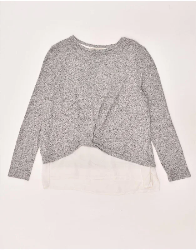 Deep Discounts OASIS Womens Boat Neck Jumper Sweater UK 14 Medium Grey Colourblock