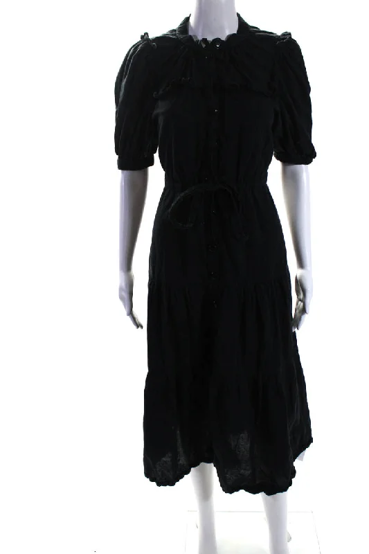 Extra Discounts Sea New York Womens Short Sleeves Button Down Sun Dress Black Cotton Extra Discounts Sea New York Womens Short Sleeves Button Down Sun Dress Black Cotton