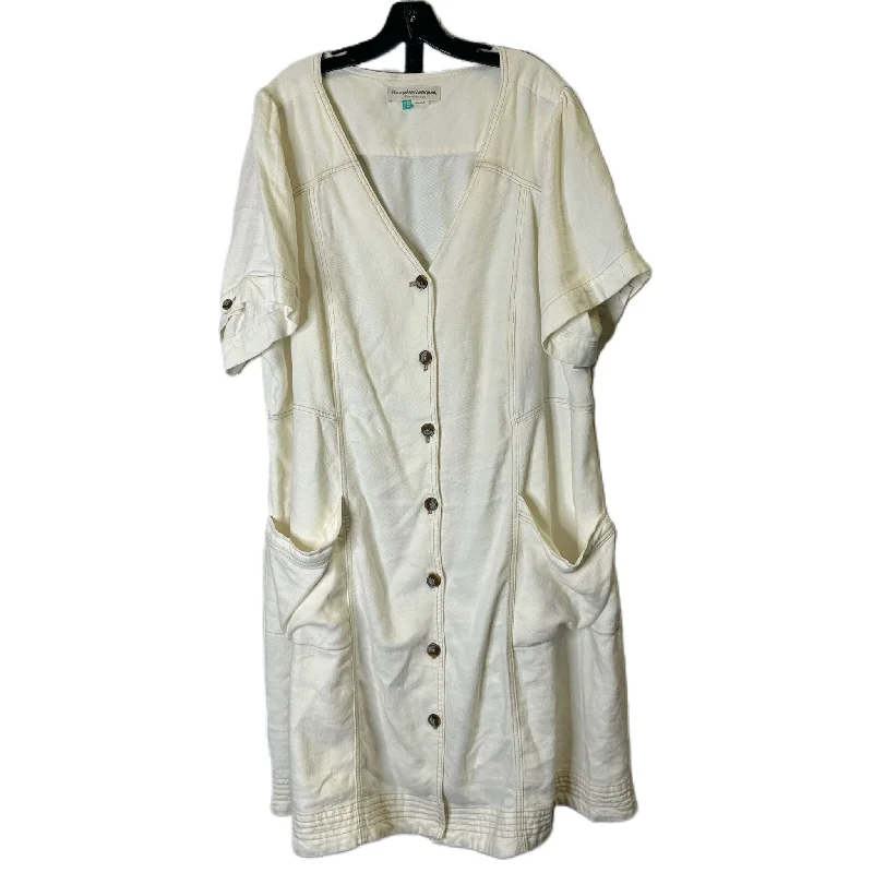 Online Specials Dress Casual Midi By Pilcro In White, Size: 4x