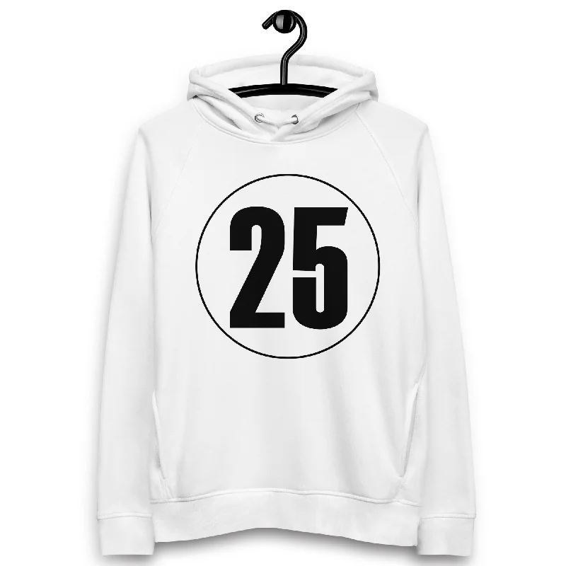 Deep Discounts Unisex pullover hoodie: Black on White 25