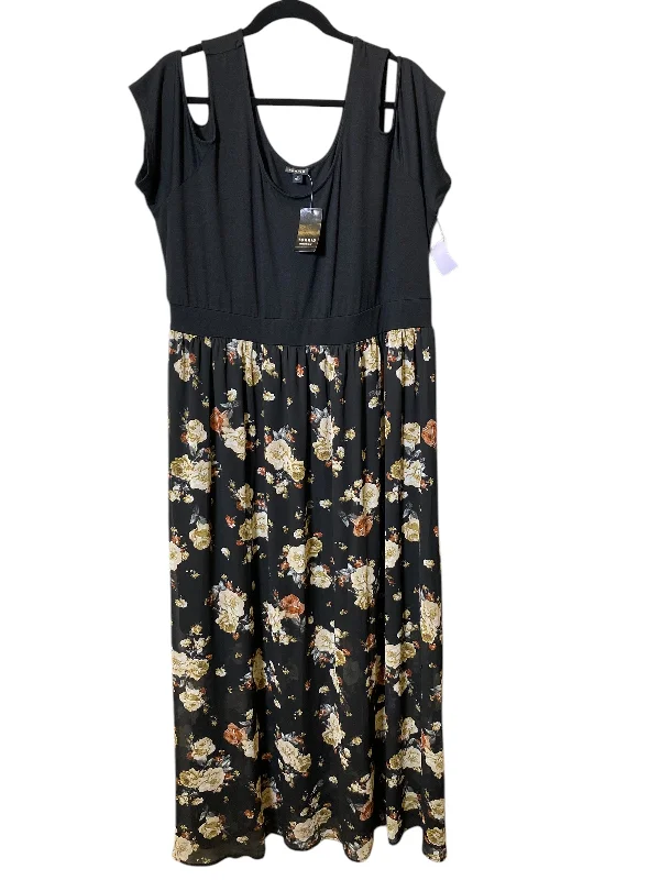 Overstock Dress Party Long By Torrid In Floral Print, Size: 3x