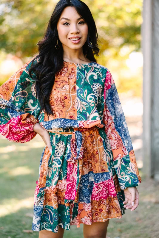Don’t Miss Out New Found Love Green Paisley Dress