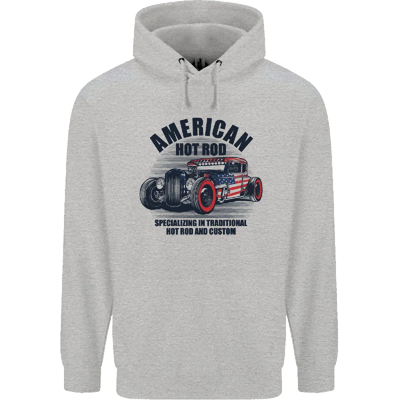 Mega Deal American Hot Rod Hotrod Enthusiast Car Mens 80% Cotton Hoodie
